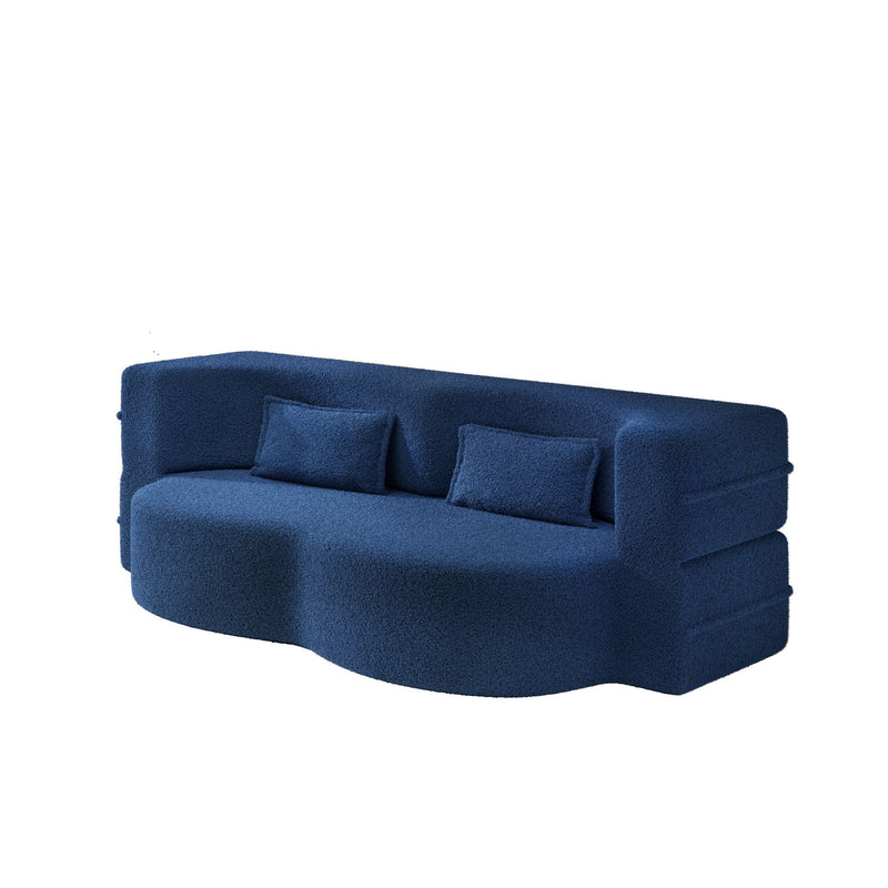 Modern Floor Sleeper Sofa Bed With 2 Pillows, Convertible Twin Size Folding Mattress For Living Room by HouseOfZazla