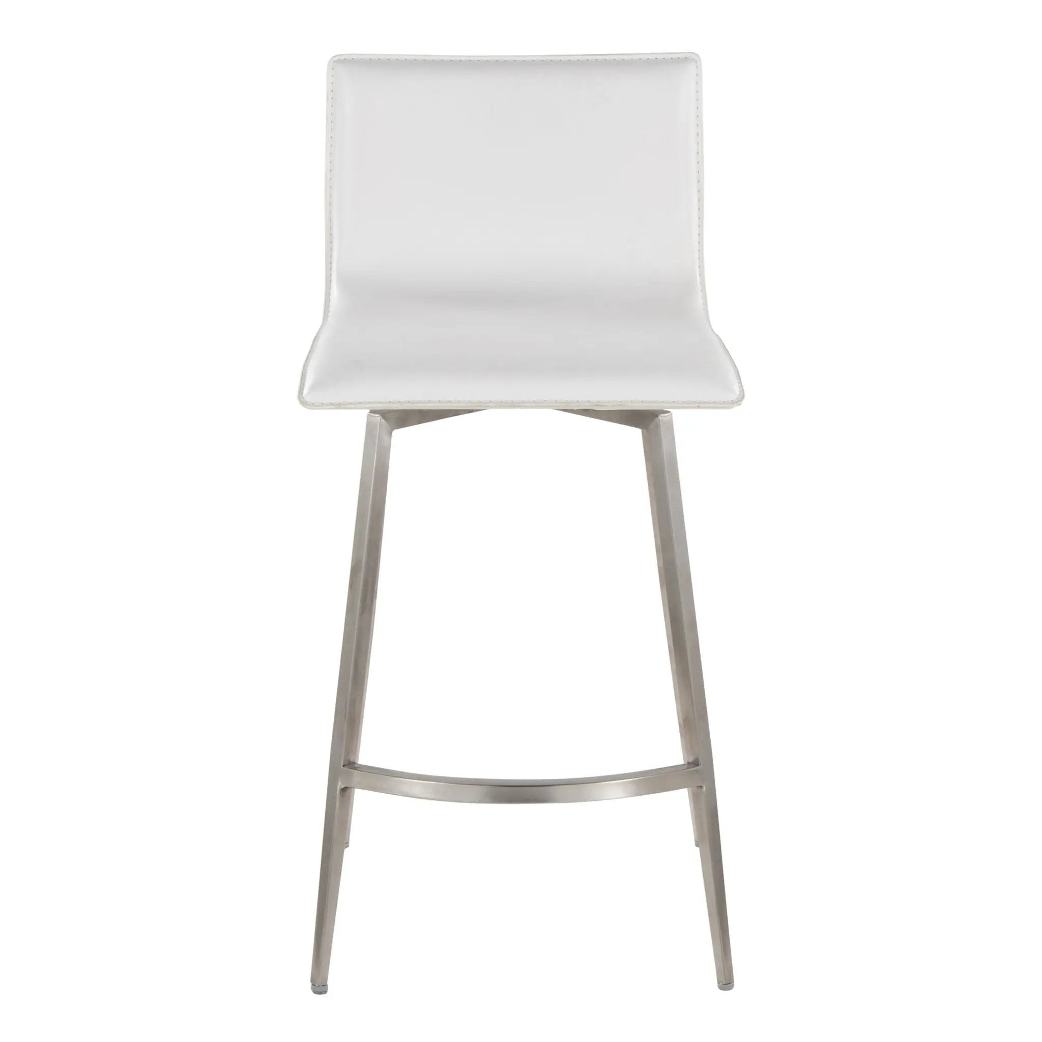 Mara - Upholstered Contemporary Fixed Height Counter Stool With Swivel (Set of 2) - White by Unique Piece Furniture