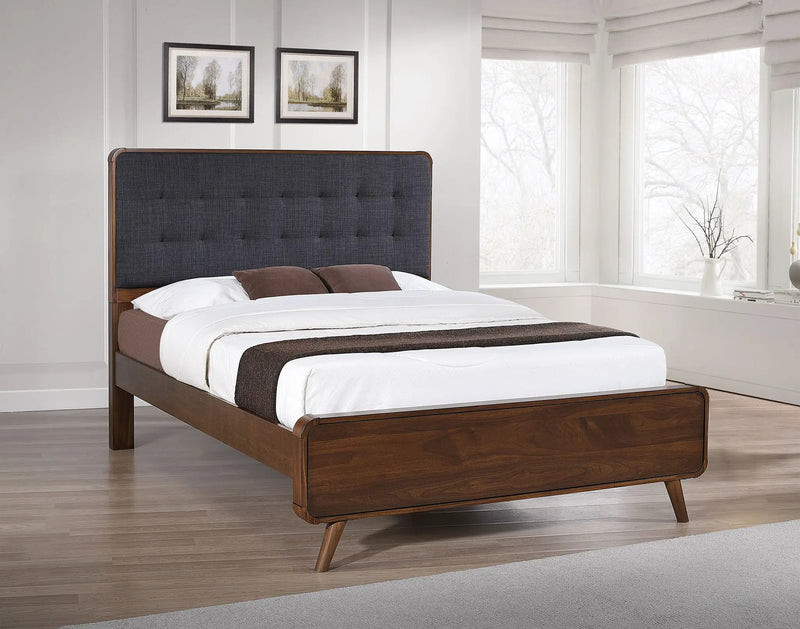 Robyn Wood Queen Platform Bed Dark Walnut by Unique Piece Furniture
