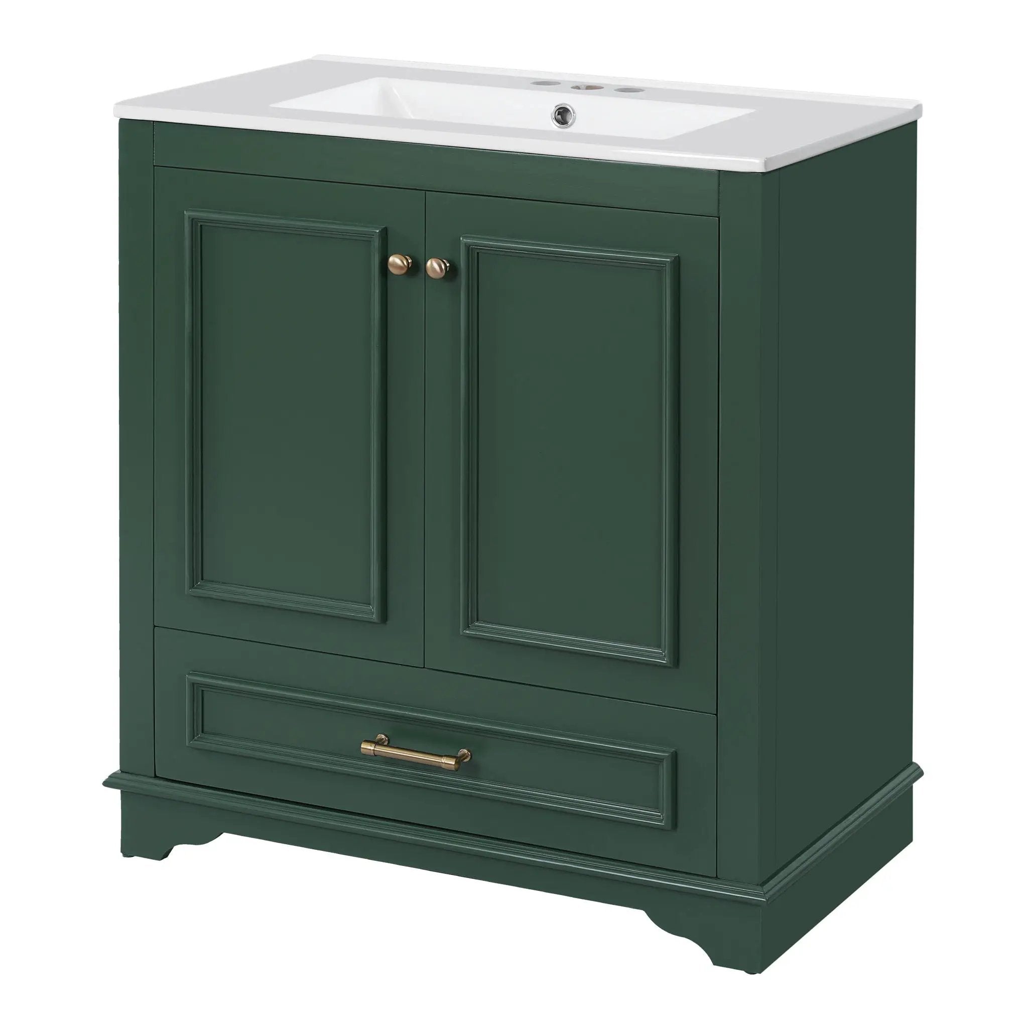 Bathroom Vanity With Sink, Cabinet & 2 Soft Closing Doors & Adjustable Shelf by Unique Piece Furniture