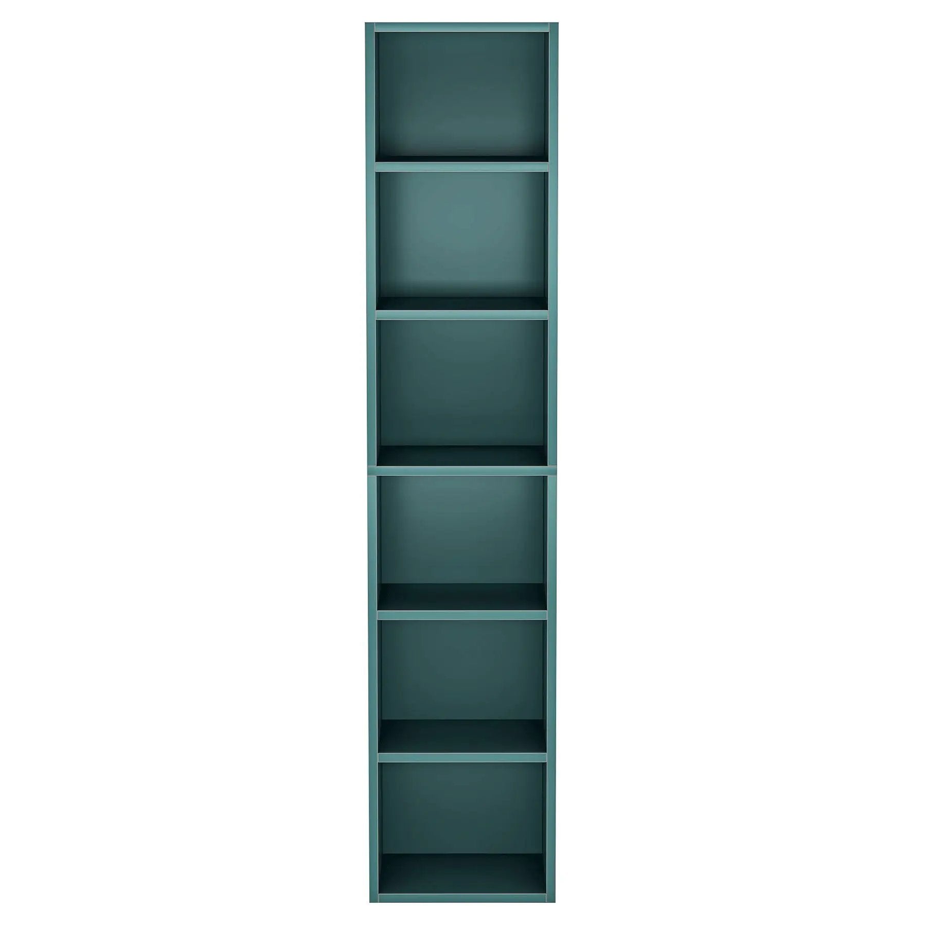 6 Tier Narrow Corner Cube Bookcase Storage, Freestanding Shelf With Open Cubes For Living Room by HouseOfZazla