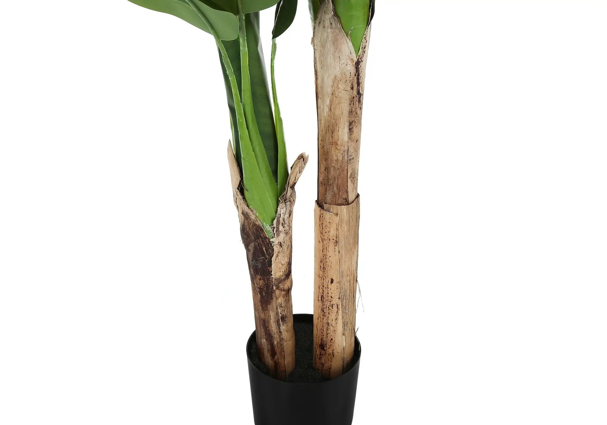 55" Tall, Artificial Plant, Banana Tree, Indoor, Faux, Fake, Floor, Greenery, Potted, Real Touch, Decorative - Green / Black by Unique Piece Furniture