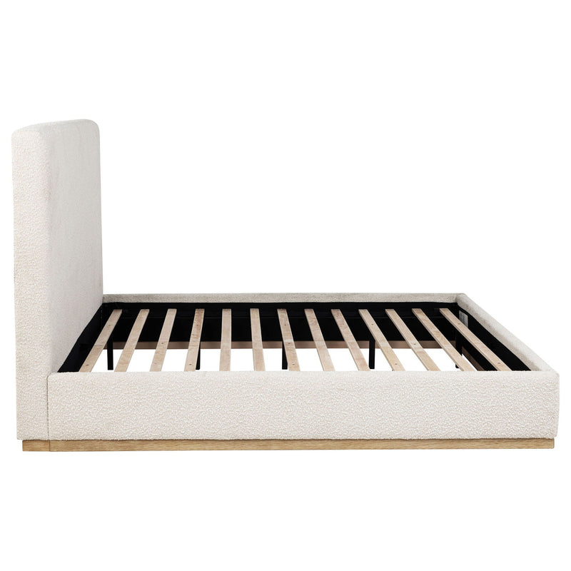 Talbot - Eastern King Platform Bed With Elevated Headboard - Cream