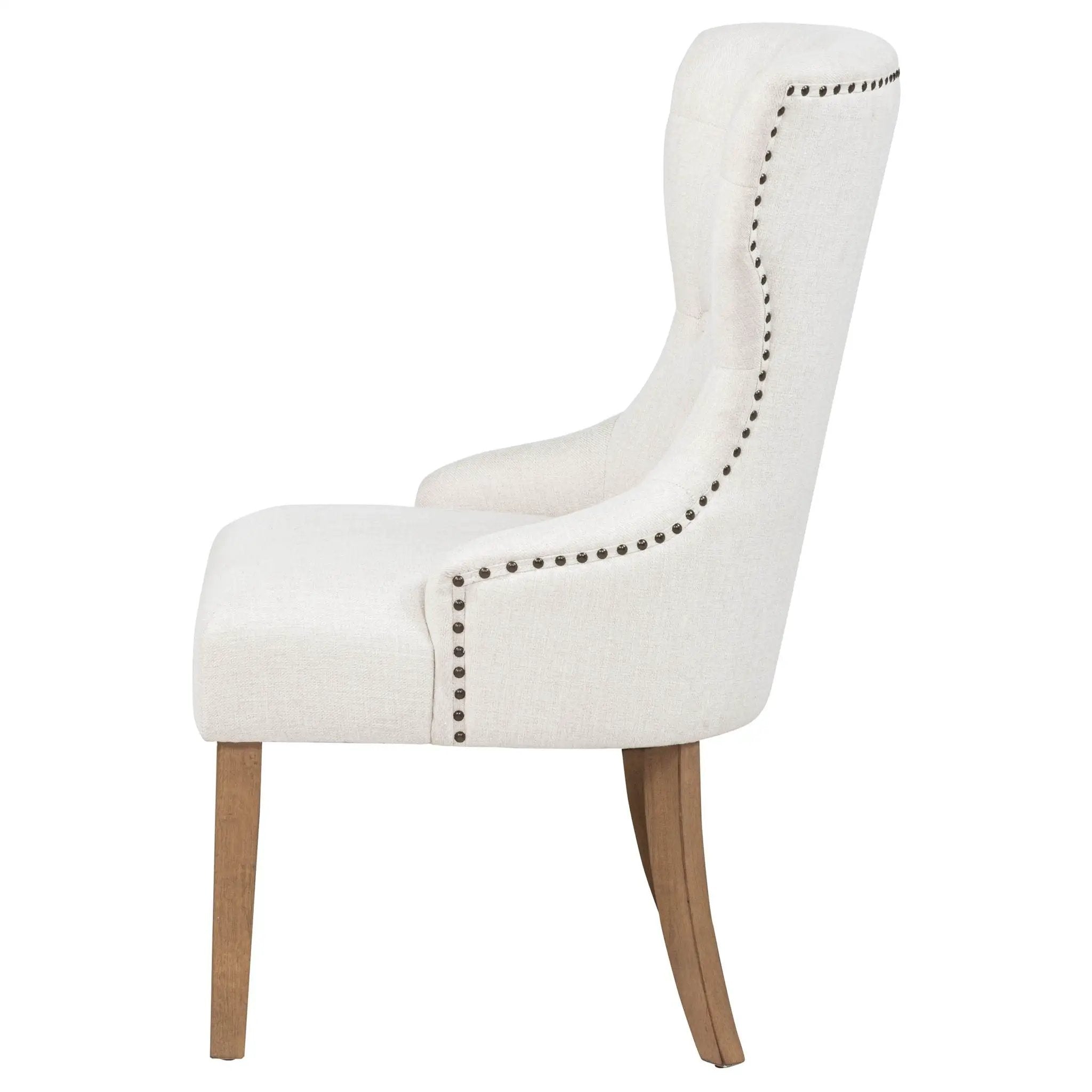 Baney Fabric Upholstered Dining Side Chair Beige and Rustic Honey by Unique Piece Furniture
