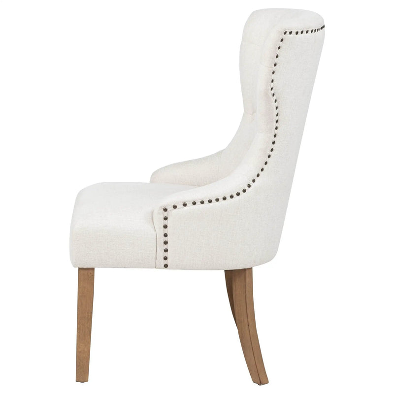 Baney Fabric Upholstered Dining Side Chair Beige and Rustic Honey by Unique Piece Furniture