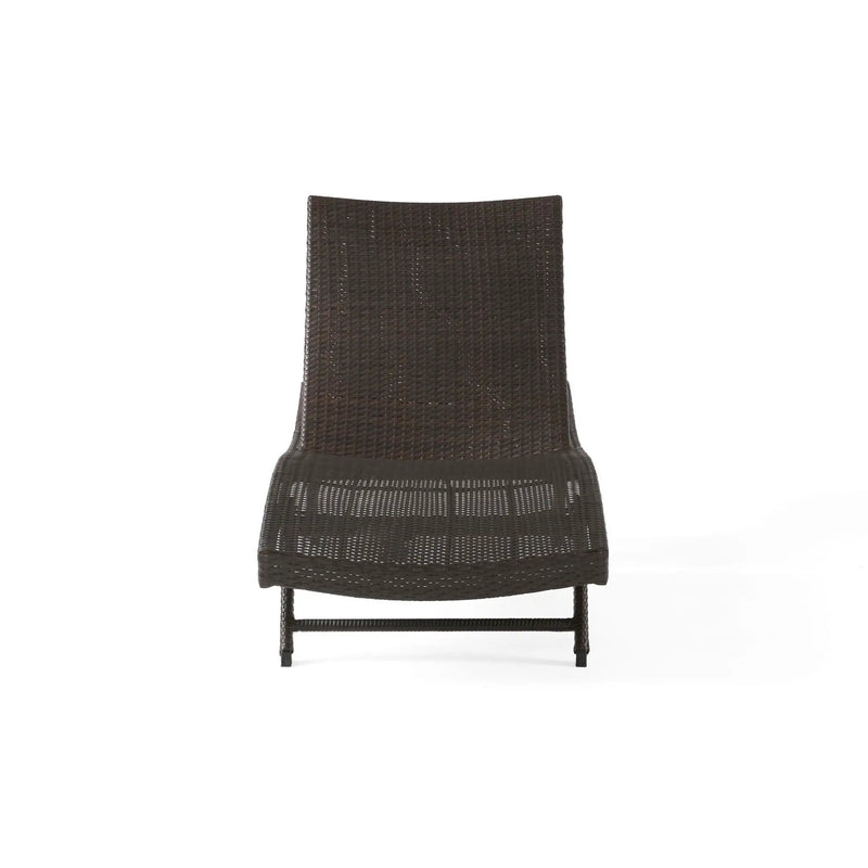 Kauai Modern Style PE Wicker Chaise Lounge - Brown Multi by HouseOfZazla