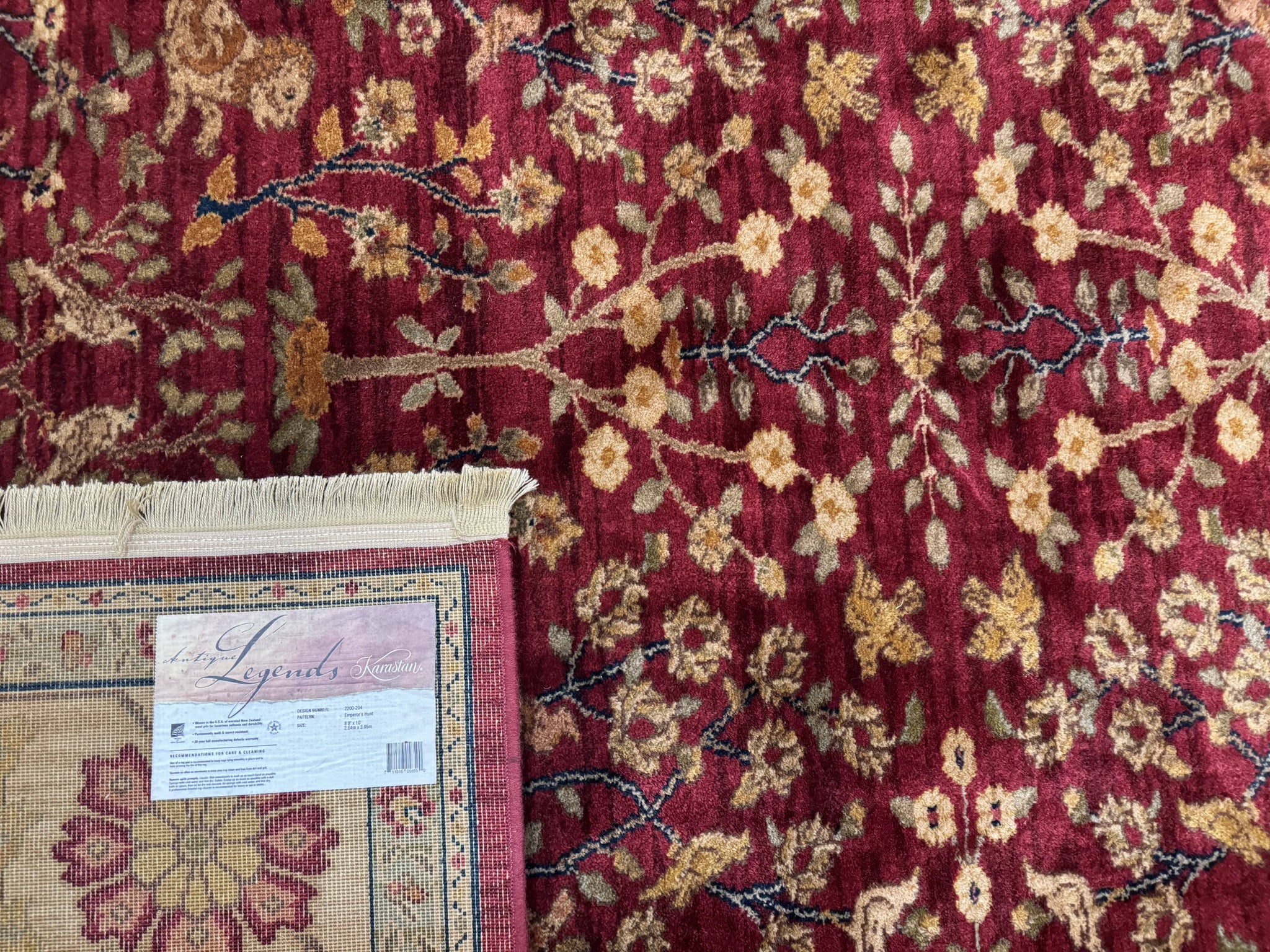 Karastan Rug 8.8 x 10, Antique Legends Emperor's Hunt 2200-204, Wool Vintage Discontinued Karastan by Jewel Rugs