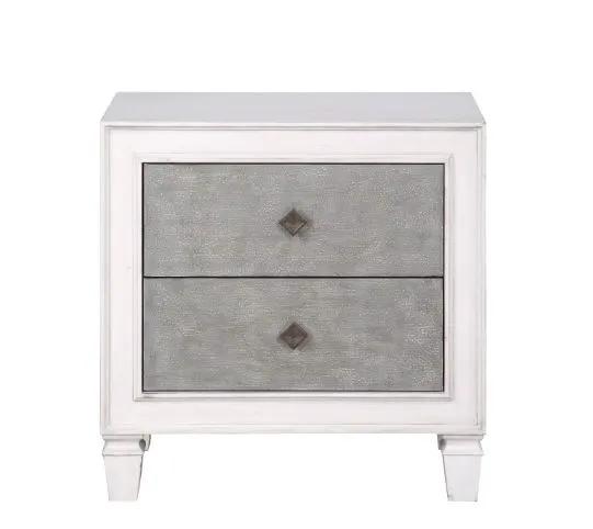 Katia - Weathered Night Stand - Gray / White by Unique Piece Furniture