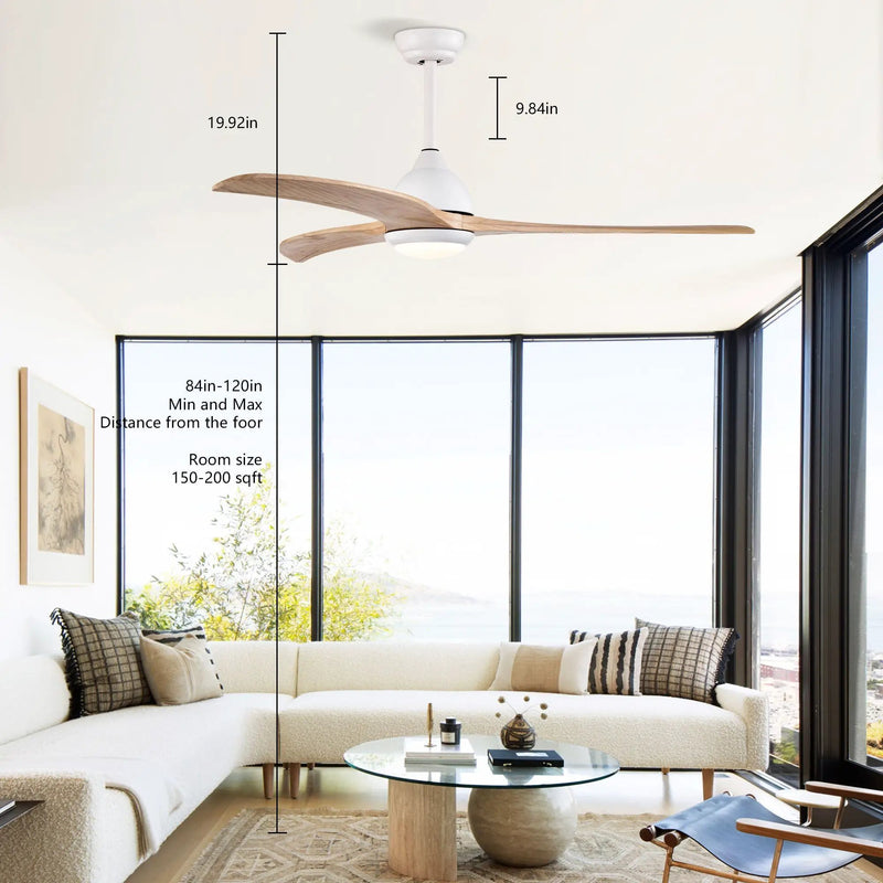 Indoor Outdoor Ceiling Fan With Light With Remote Control, Noiseless Reversible Motor, 6 Speed, 3 Color by HouseOfZazla