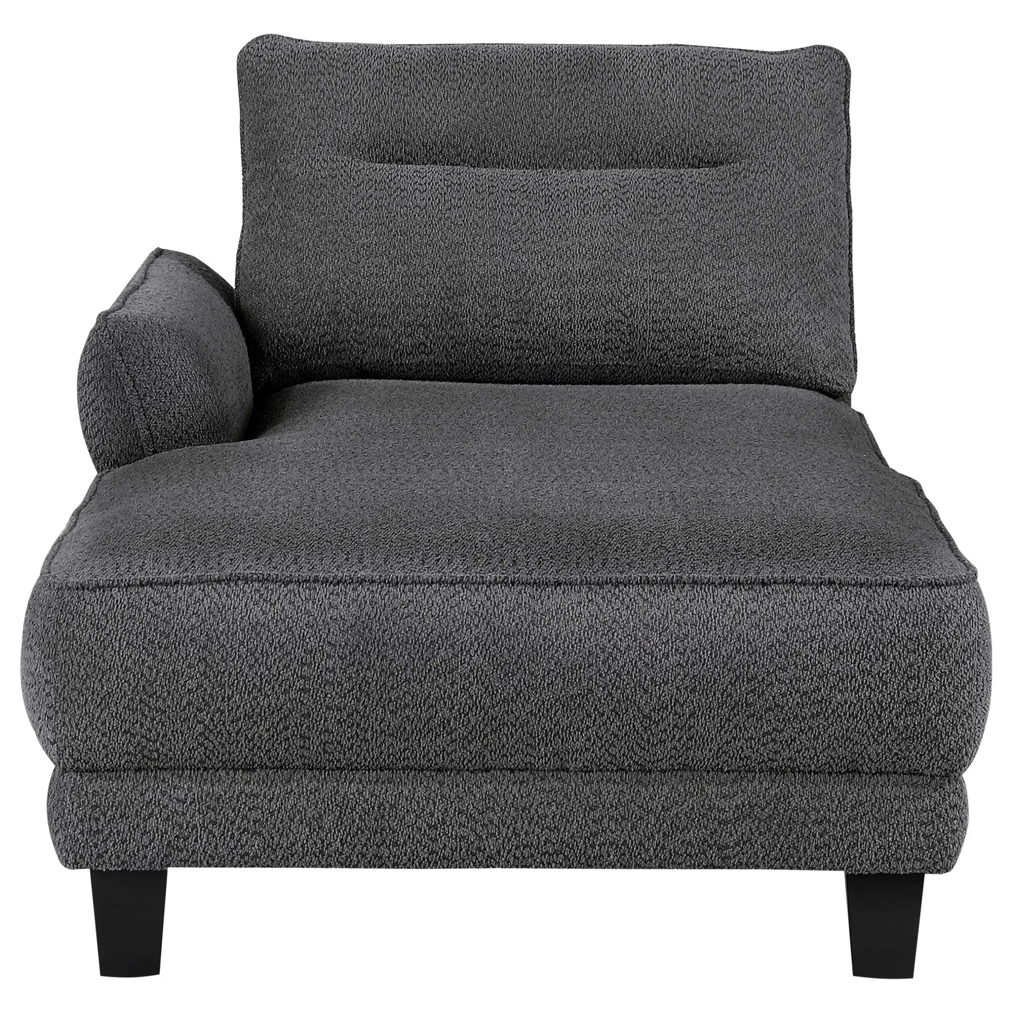 Caspian Upholstered Curved Arm Chaise Sectional Sofa Grey by Unique Piece Furniture