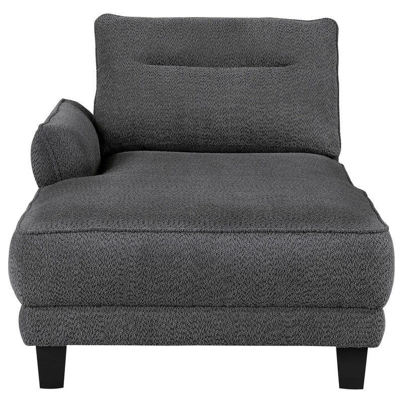 Caspian Upholstered Curved Arm Chaise Sectional Sofa Grey by Unique Piece Furniture