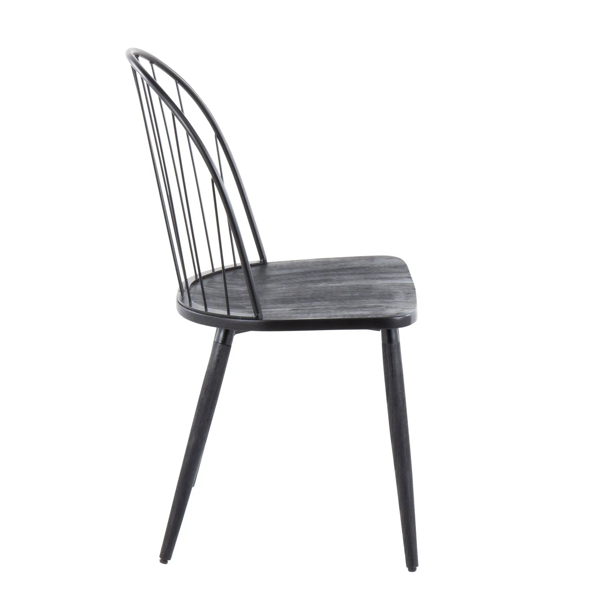 Riley - Industrial High Back Armless Chair (Set of 2) - Black by Unique Piece Furniture