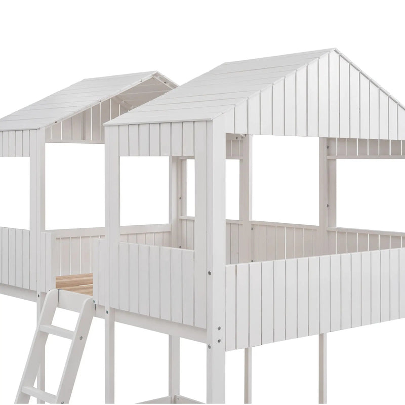 Bunk Bed With Roof, Window, Guardrail, Ladder by HouseOfZazla