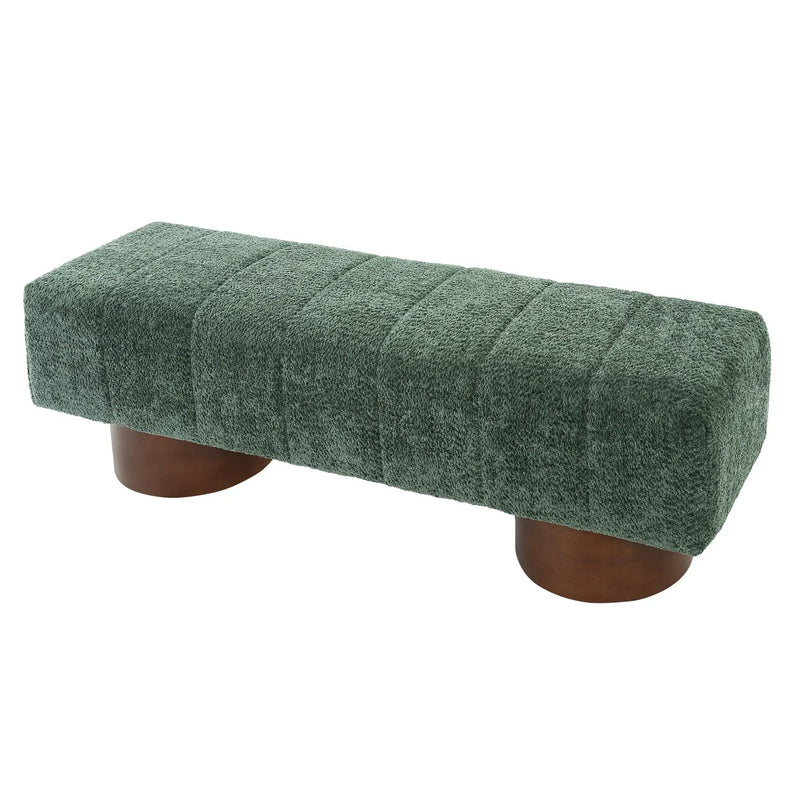 Green Boucle Upholstered Indoor Dining Bench by HouseOfZazla