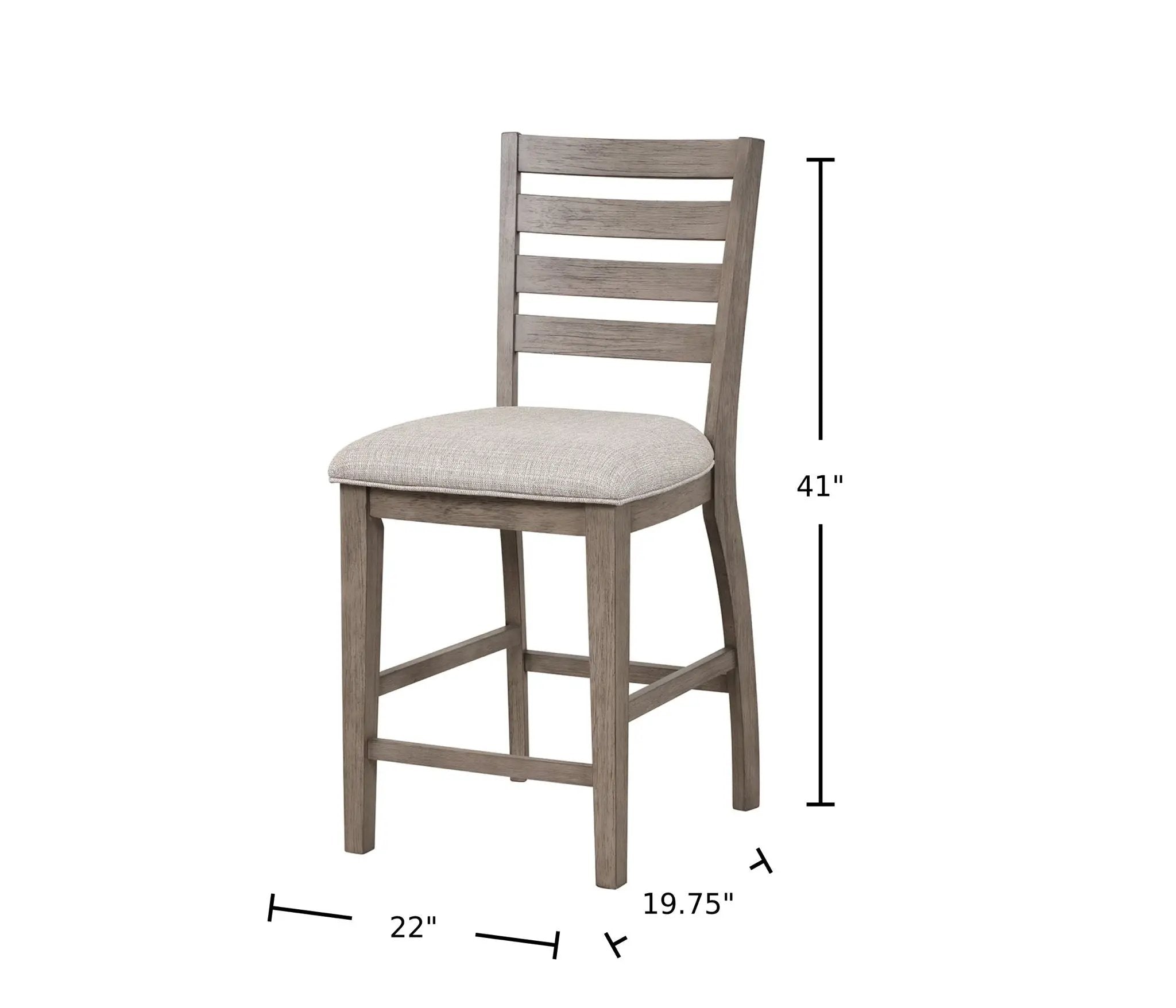 Counter Side Dining Stool With Ladder Back (Set of 2) - Gray by Unique Piece Furniture