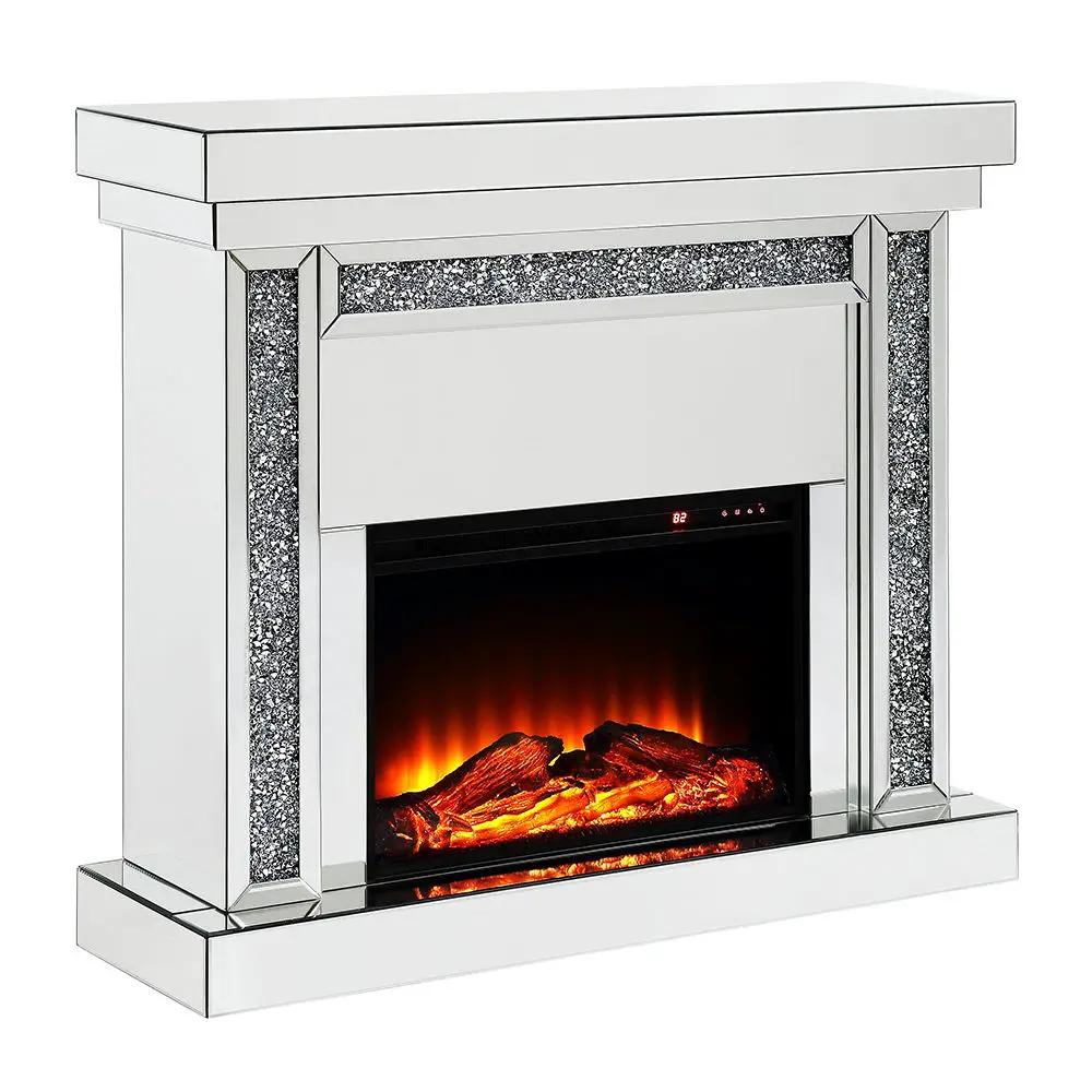 Noralie - 42" Fireplace - Mirrored & Faux Diamonds by Unique Piece Furniture