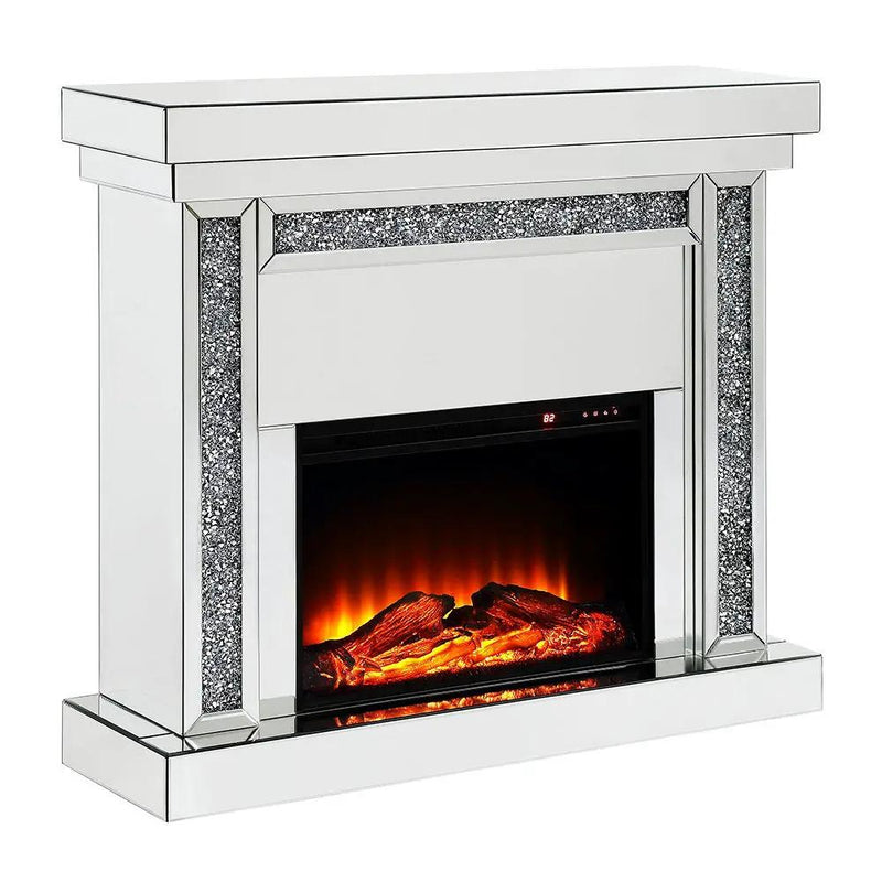 Noralie - 42" Fireplace - Mirrored & Faux Diamonds by Unique Piece Furniture