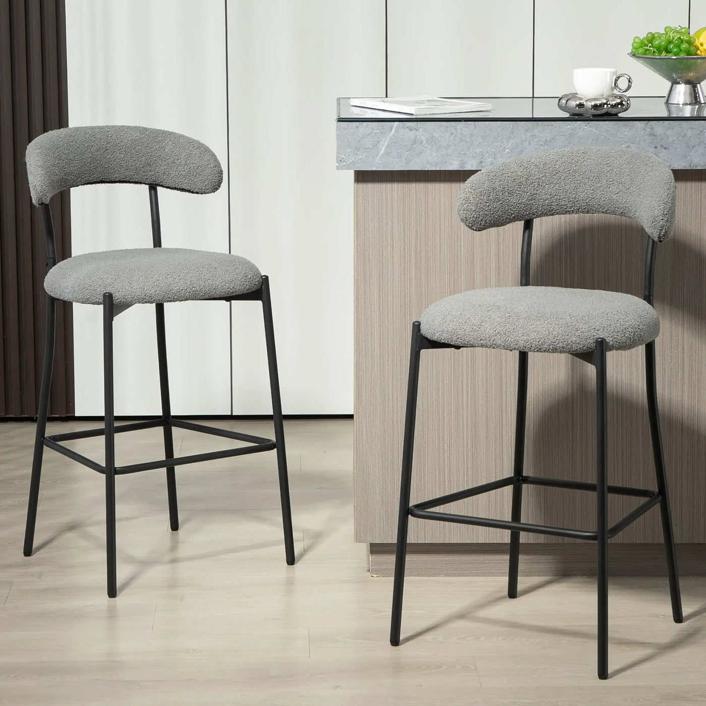 Counter Height Bar Stools With Powder Coating Base And Footrest by Unique Piece Furniture