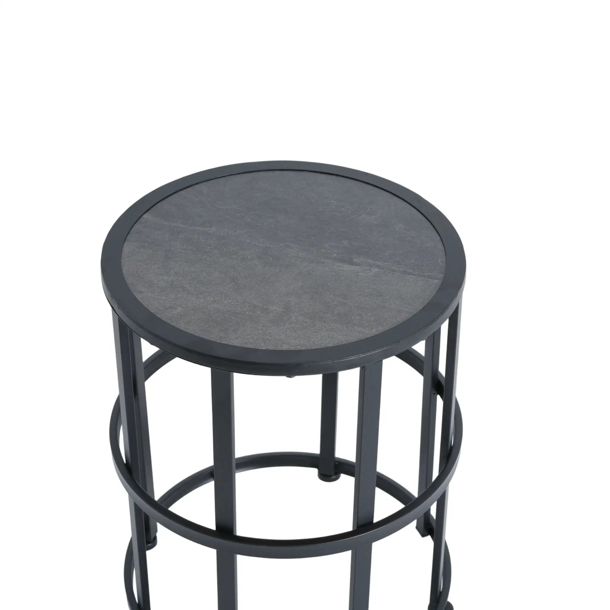 Ceramic Tile Side Table with Powder Coated Iron Frame by HouseOfZazla