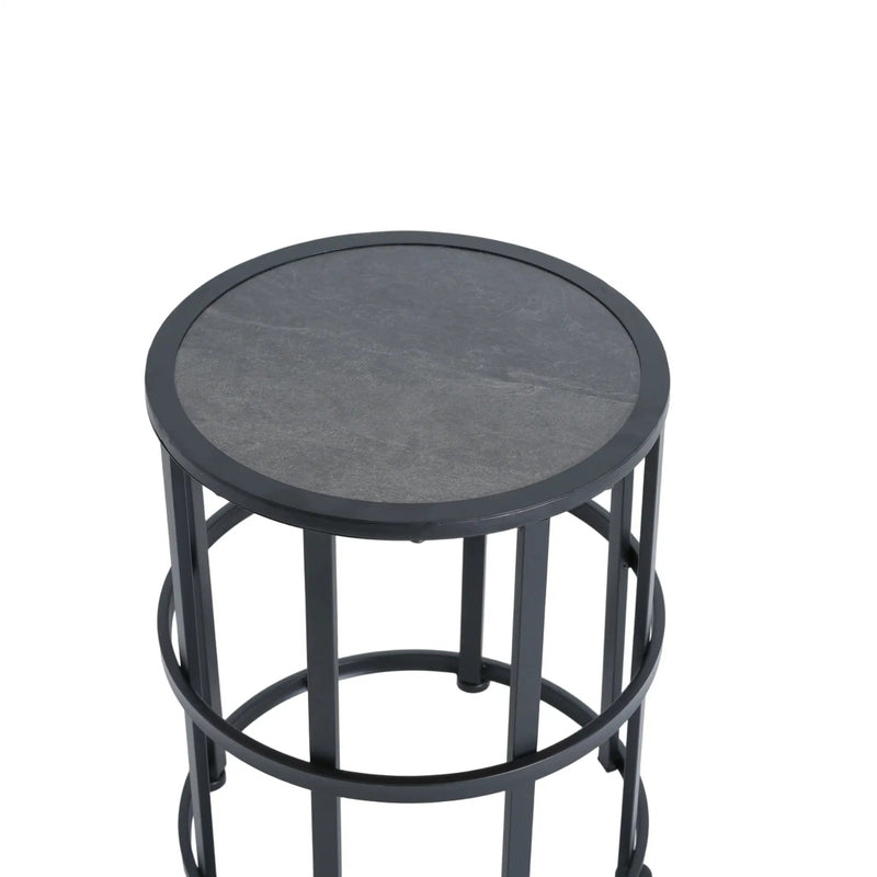 Ceramic Tile Side Table with Powder Coated Iron Frame by HouseOfZazla