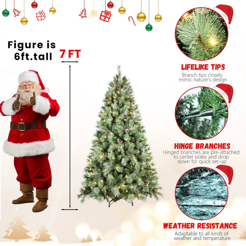 9FT Christmas Tree with 700 Warm Lights by HouseOfZazla