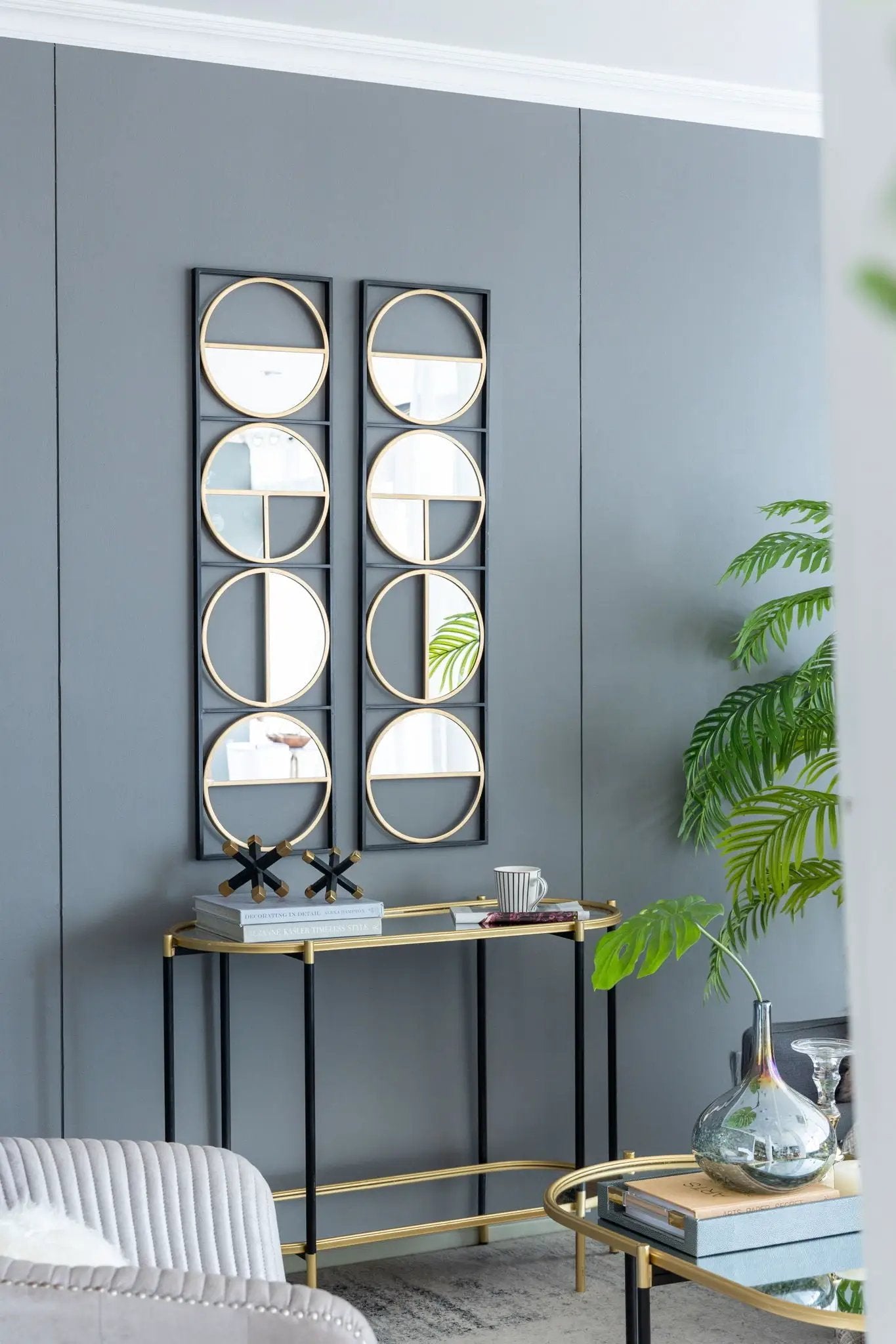 Eclectic Styling Metal Beaded Wall Mirror With Contemporary Design For Bedroom, Liveroom & Entryway by Unique Piece Furniture