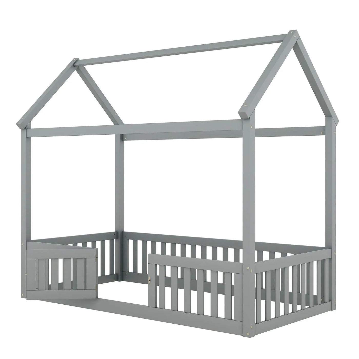 Wood House Bed With Fence And Door by Unique Piece Furniture