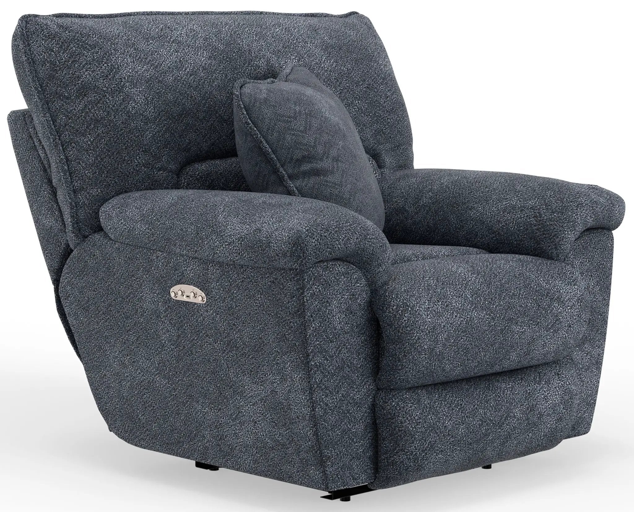 Paxon - Deep Seat Power Lay Flat Recliner With Power Adjustable Headrest - Smoke by Unique Piece Furniture