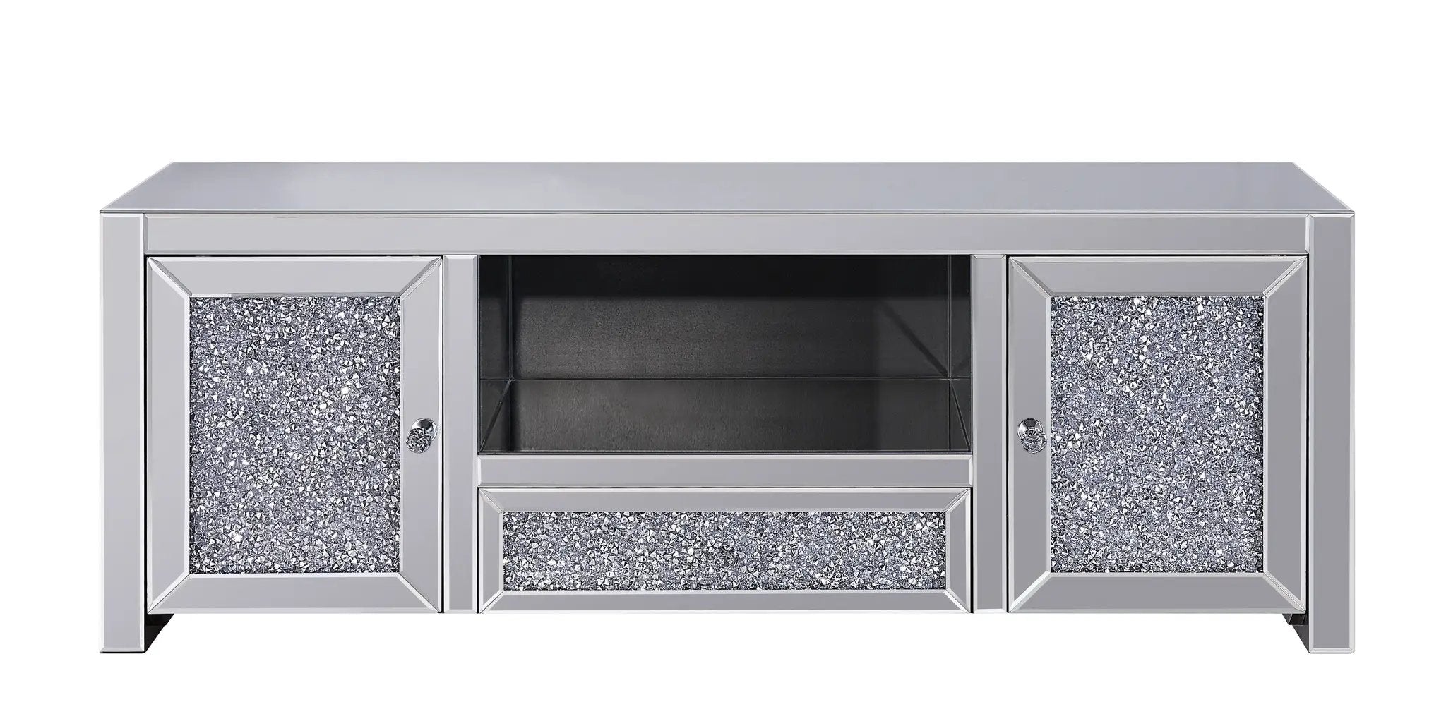 Noralie Mirrored & Faux Diamonds TV Stand (Assembled) by HouseOfZazla