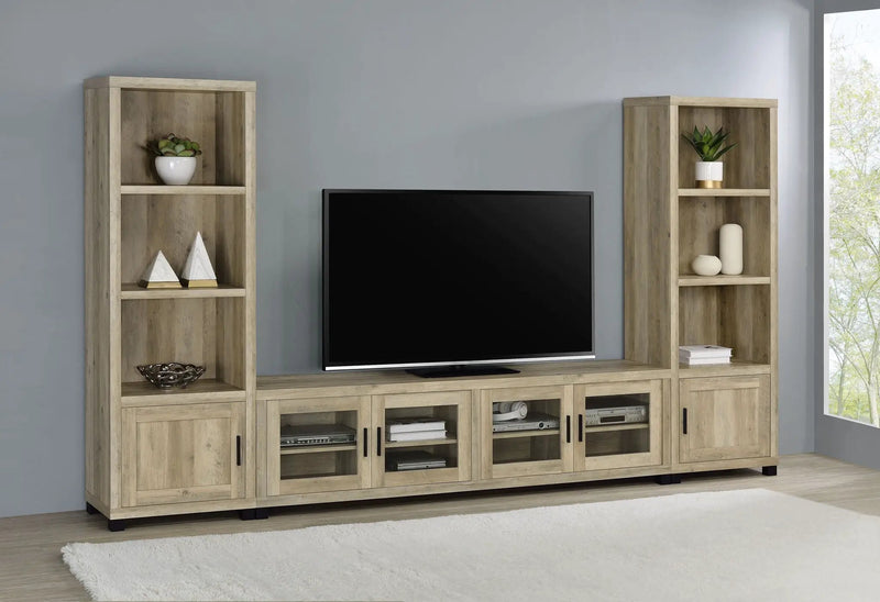 Sachin 3-piece 79-inch TV Entertainment Center Antique Pine by Unique Piece Furniture