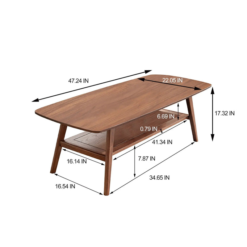 Low Coffee Table With Storage Shelf by HouseOfZazla