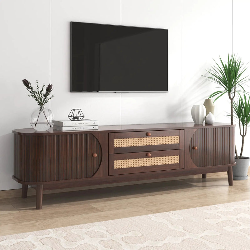 Modern Farmhouse Rattan TV Stand by BLAKHOM