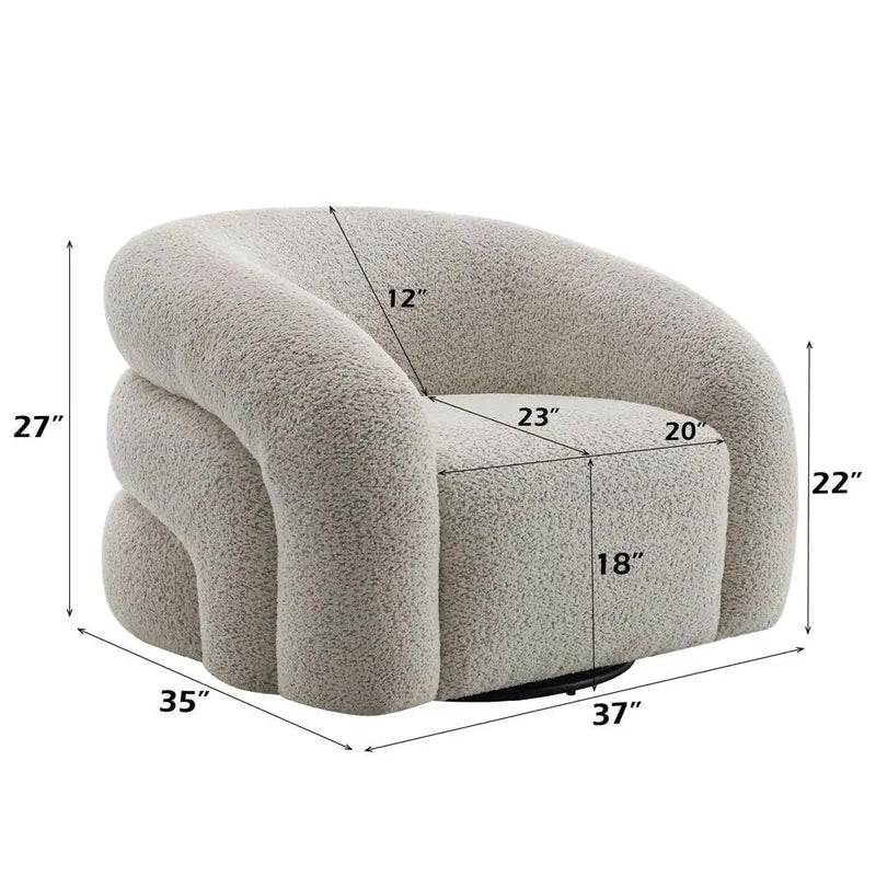 Irma - Chair With Swivel - Gray Boucle by Unique Piece Furniture