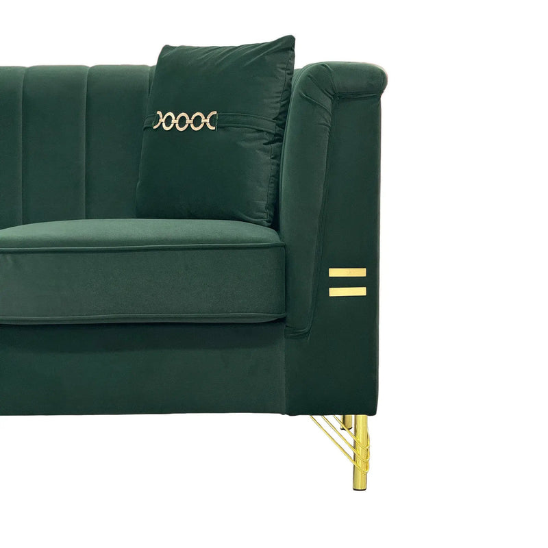 FX-P82B-GR Velvet Sofa by HouseOfZazla