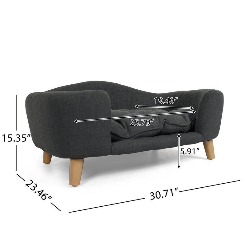 Elevated Dog Bed Frame for Small Dogs with Rubber Wood Legs by HouseOfZazla