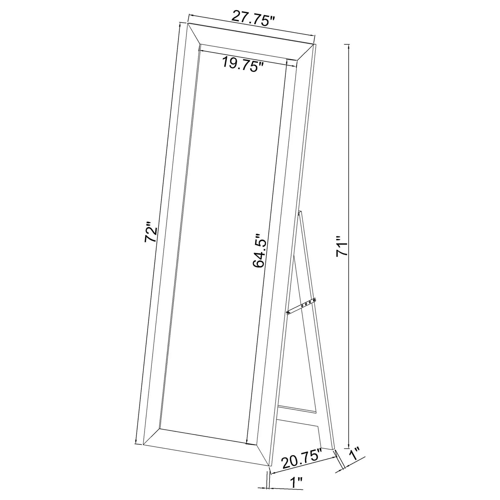 Cadence Tempered Glass Full Length Mirror Grey Washed Oak by Unique Piece Furniture