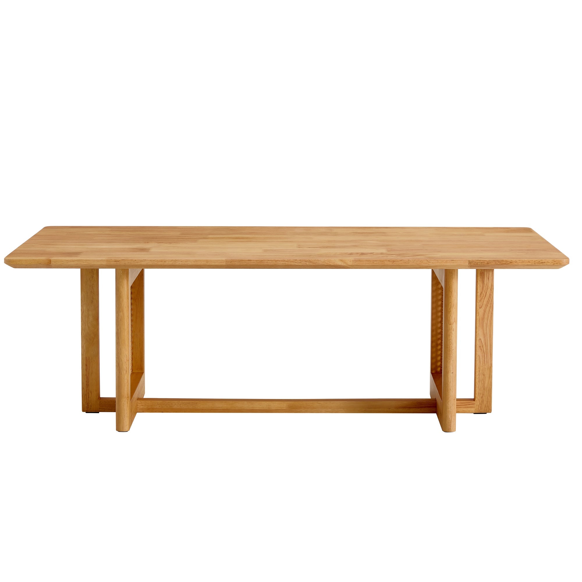 Natural Rubber Wood and Solid Wood Minimalist Coffee Table by BLAKHOM