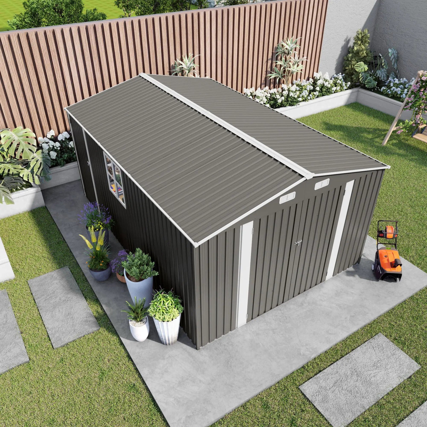 Outdoor Storage Shed With Lockable Doors by HouseOfZazla