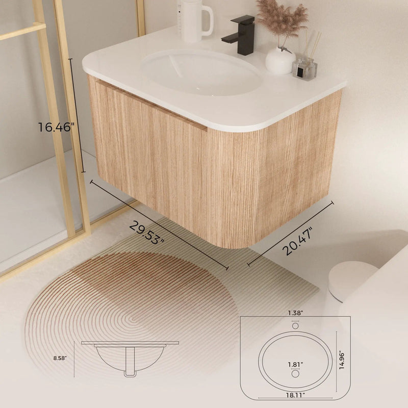 Wall Mounted Bathroom Vanity With Sink