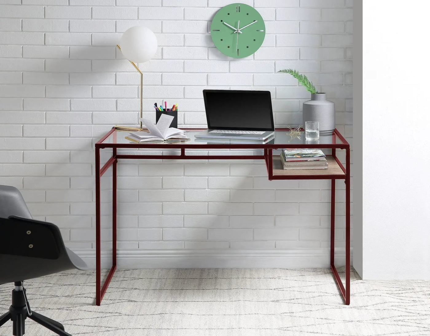 Yasin Glass Top Writing Desk by HouseOfZazla