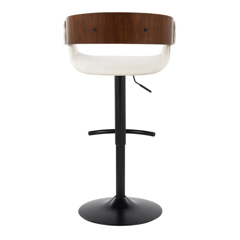 Elisa - Mid Century Modern Adjustable Barstool With Swivel & Rounded T Footrest (Set of 2) by Unique Piece Furniture