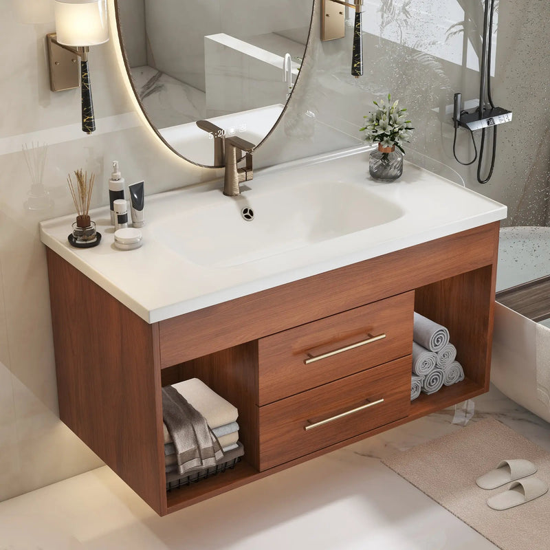 35.4" Mid-century Modern Single Bathroom Vanity by HouseOfZazla