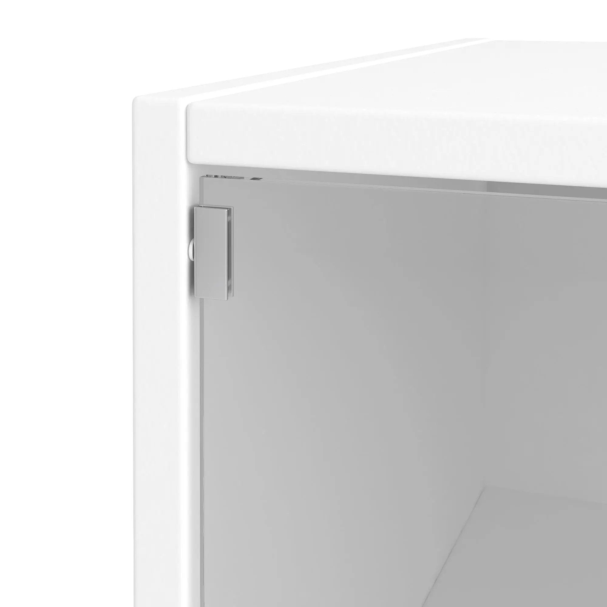 White Glass Door Shoe Storage Cabinet with RGB LED Light by HouseOfZazla