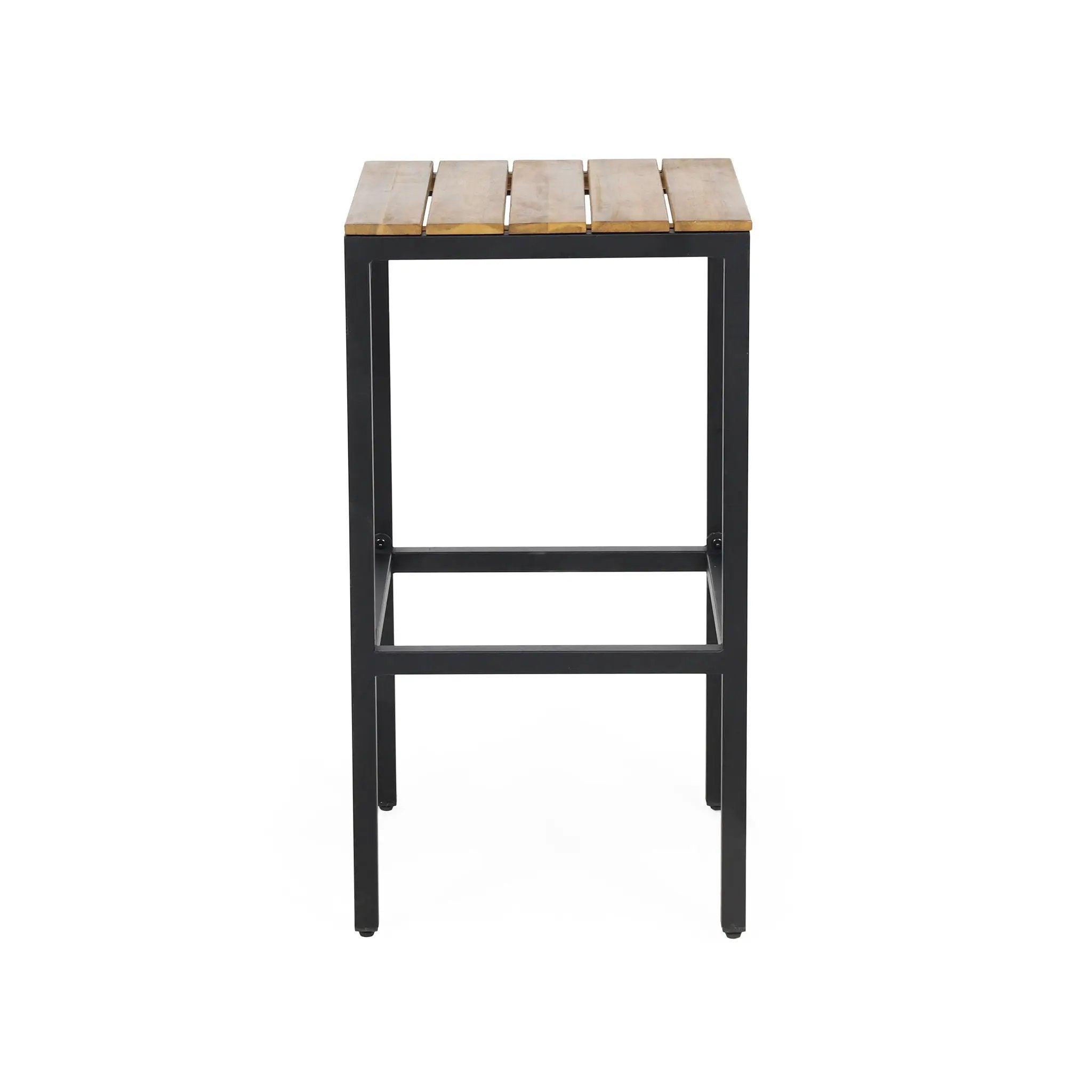 Outdoor Bar Stool With Slat Design And Metal Frame (Set of 2) by HouseOfZazla