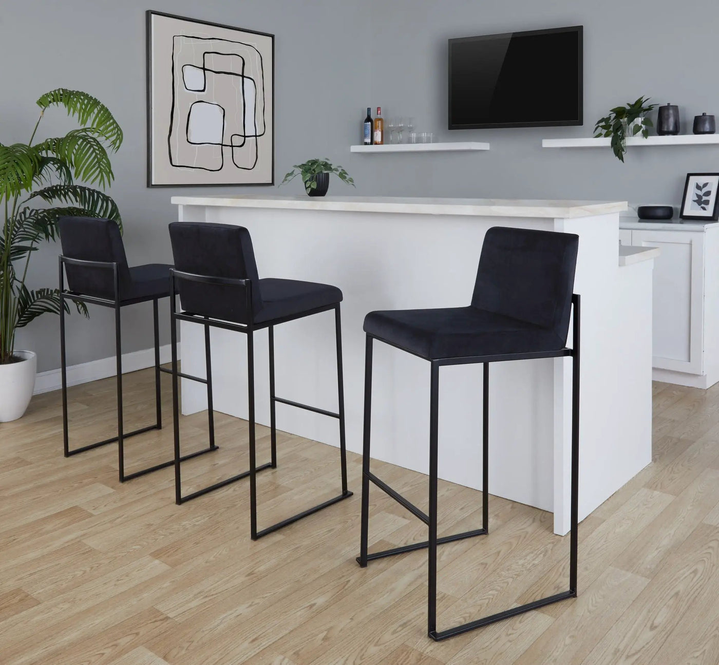 Fuji - Contemporary High Back Barstool Elegant Design by HouseOfZazla