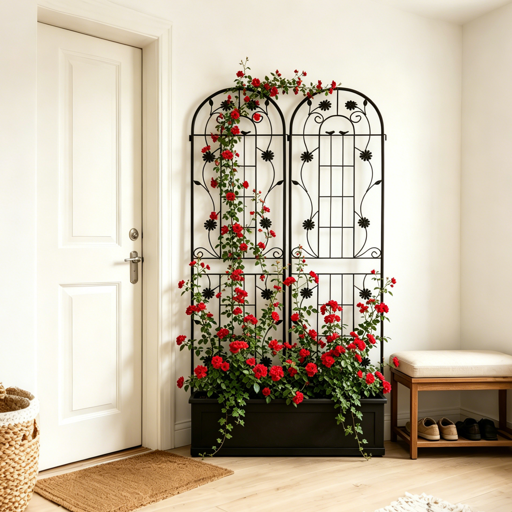 2 Pack Metal Garden Trellis 86.7" x 19.7" Rustproof Trellis for Climbing Plants by HouseOfZazla
