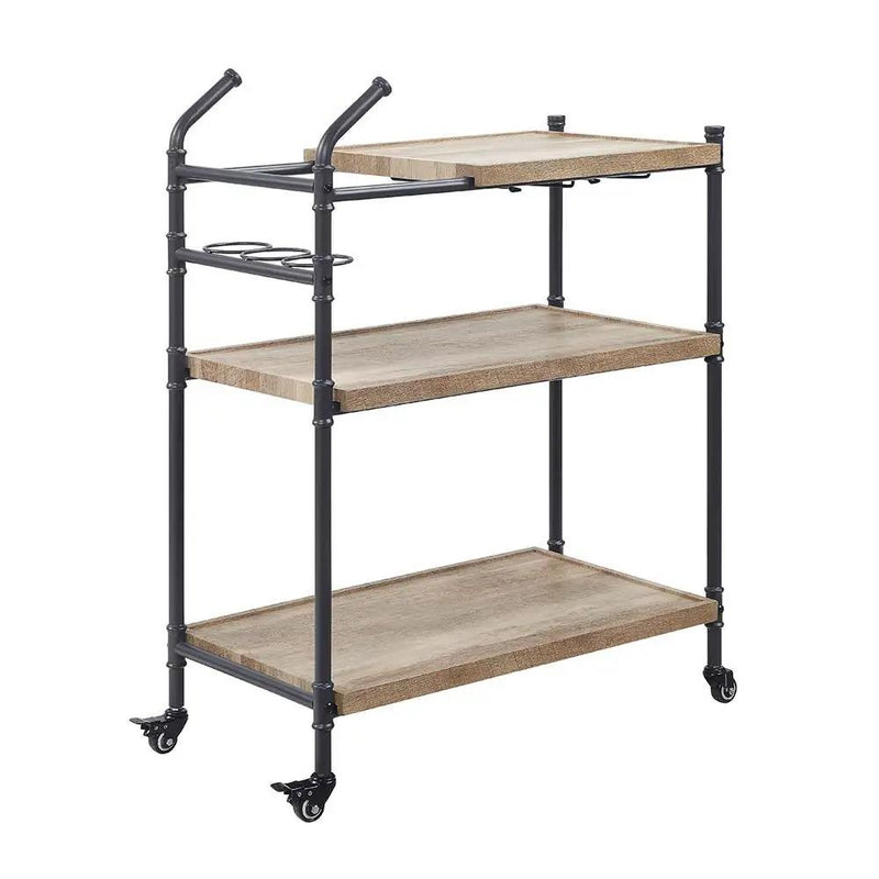Brantley - Serving Cart - Oak & Sandy Black by Unique Piece Furniture