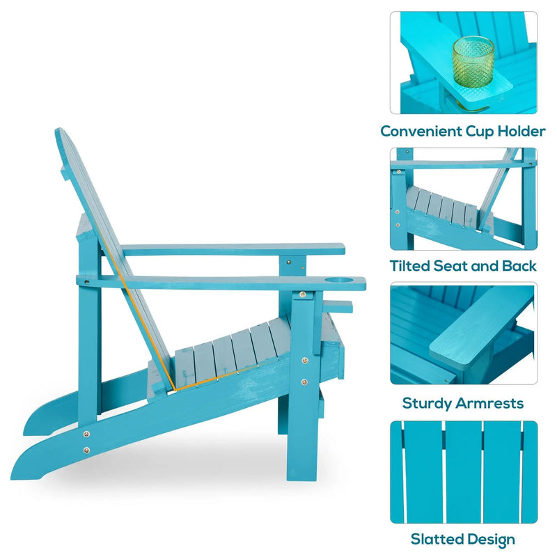 Classic Wood Adirondack Chair with Cupholder by HouseOfZazla