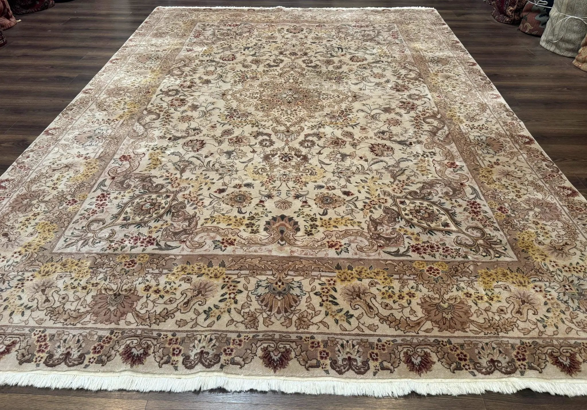 Sino Persian Rug 8x12, Wool & Silk, Traditional Elegant Carpet, Fine 200 KPSI by Jewel Rugs