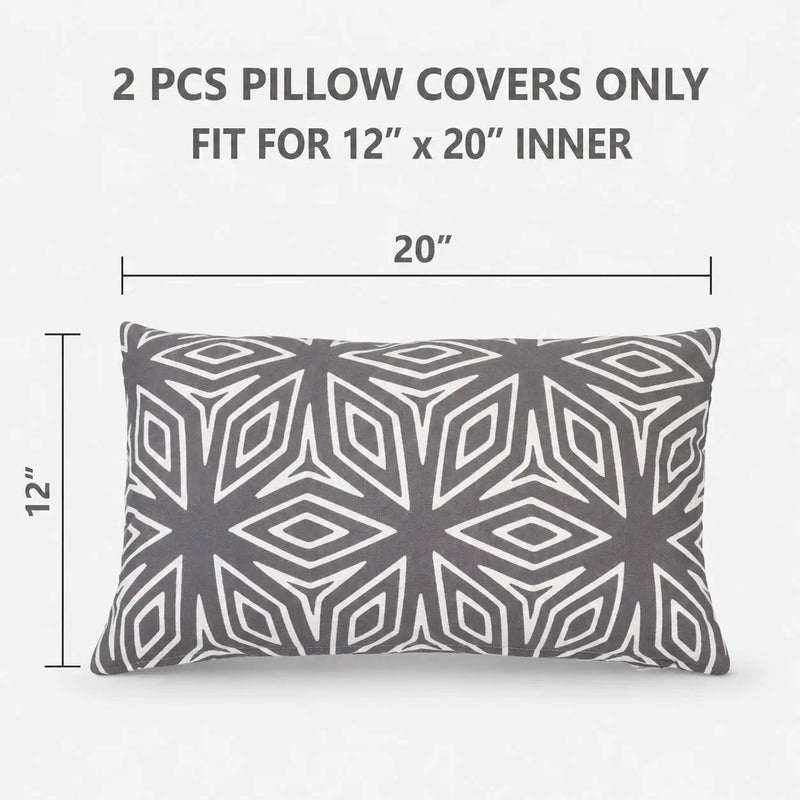 2 Pack Outdoor Lumbar Pillow Covers by HouseOfZazla
